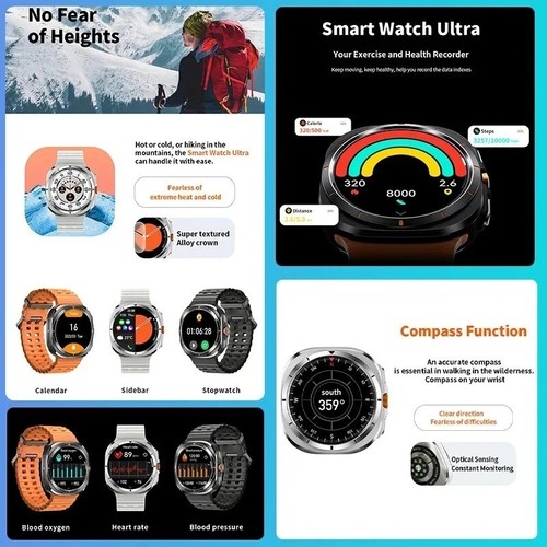 Smart Watch Ultra 7 Waterproof Fitness Tracker Free Shipping From Florida - Photo 5 sur 9