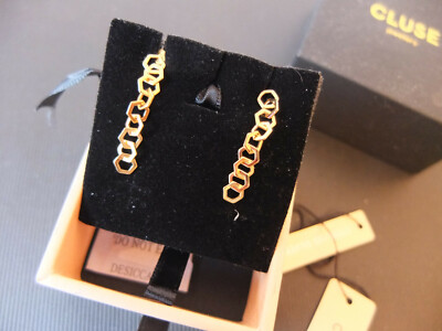 CLUSE jewellery Argent Sterling 925 Boucles D'Oreilles Couleur D'Or Neuf