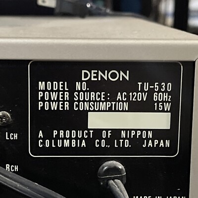 DENON デノン　AM/FMステレオチューナー TU-530 ジャンク品 DENON デノン AM/FMステレオチューナー TU-530 ジャンク品