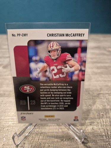 Prestige 2024 Christian McCaffrey Prestigious Pros Blue Xtra Points /249 NFL - Bild 3 von 3