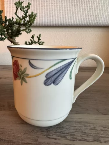 Lenox POPPIES ON BLUE  Chinastone Coffee / Tea Mug 8 oz Made In USA