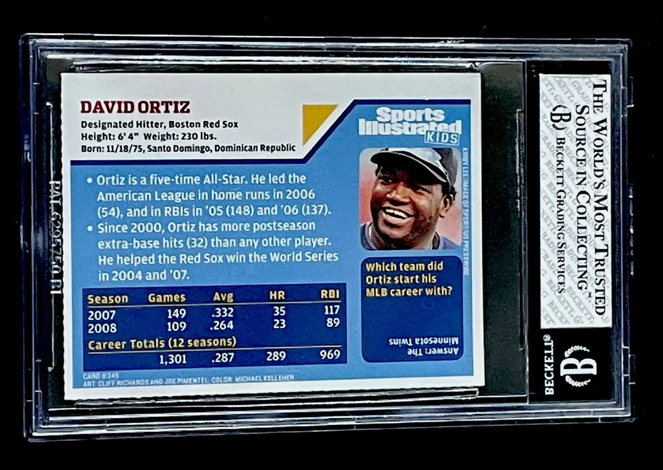 DAVID ORTIZ Boston Red Sox Big PAPI Sports Illustrated for Kids SI #345 BGS 6 - Image 2 of 2
