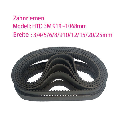 Zahnriemen HTD-3M Synchronriemen Antriebsriemen Breite 3 25mm Länge 912mm 1068mm