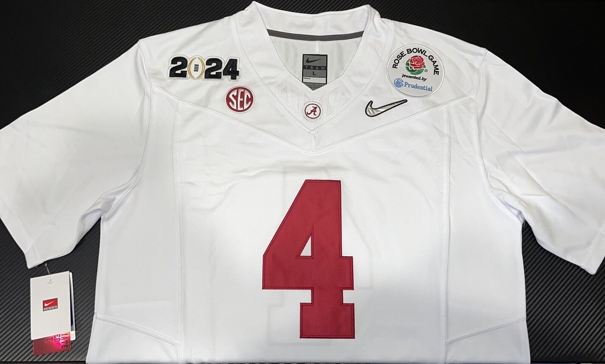 Playoff Jalen Milroe White Jersey Alabama Crimson Tide Rose Bowl