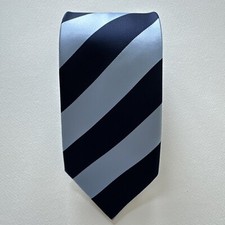 Puccini Men's Navy  Blue Striped Necktie; 100 Microfiber Tie; 59x3.5