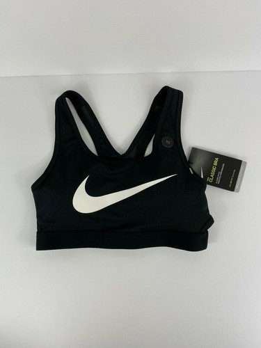 Nike SWOOSH Dri-Fit Women's Black Classic Padded Sports Bra Size XS NEW! - Picture 3 of 12