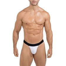 men's thong jockstrap underwear white mesh colorful one size 