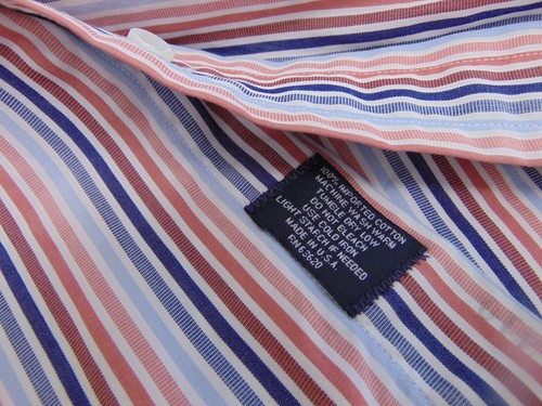 BURBERRY 16.5/37 COTTON STRIPE BLUES-PINK-CORAL-MAROON SPREAD CLR 2 BUTN CUFFS  - Picture 3 of 8