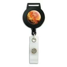 Phoenix Rising from the Flames Lanyard Retractable Reel Badge ID Card Holder