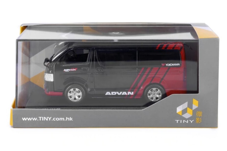 京商 1/64 TOYOTA HIACE ADVAN TINY TOYOTA HIACE ADVAN Van Discast