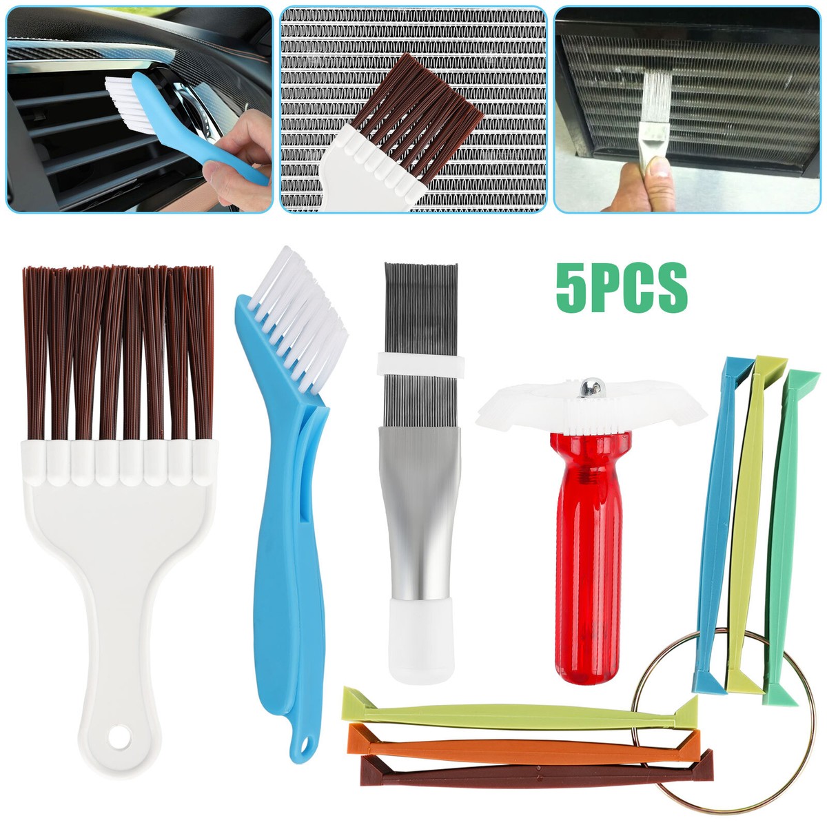 5PCS Air Conditioner Fin Cleaner Set Fin Comb Condenser
