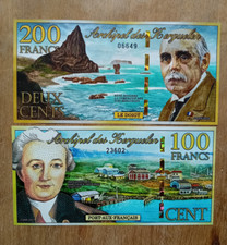 2 x 2010 Kerguelen franc notes (100 francs/200 francs)