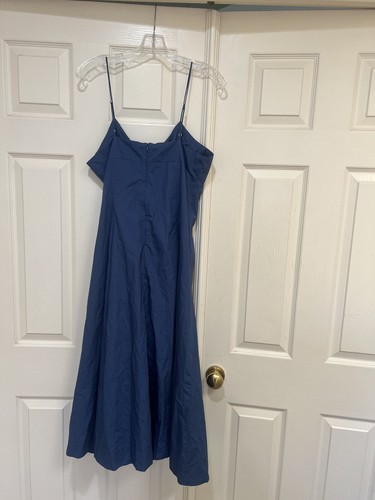 NWT Size 12 Banana Republic Blue Cotton Spaghetti straps Bandeau Midi Dress - Picture 7 of 11