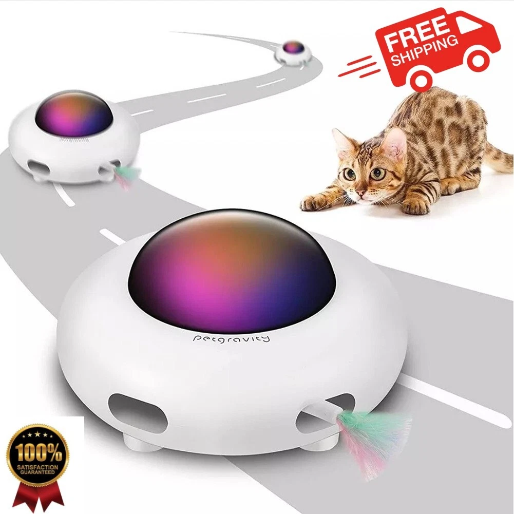 Hide'n'Seek UFO cat Interactive teaser toy catching training smart light robot
