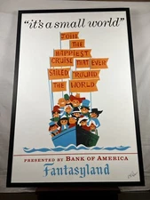 1:1 sz Framed It’s a Small World Attraction Poster signed by Imagineer Bob Gurr