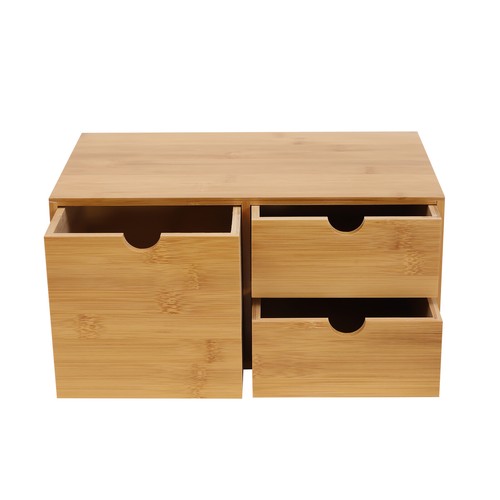 Bambus Schreibtisch Organizer Schublade Tischplatte Aufbewahrung Organisationsbox Zuhause - Bild 6 von 16