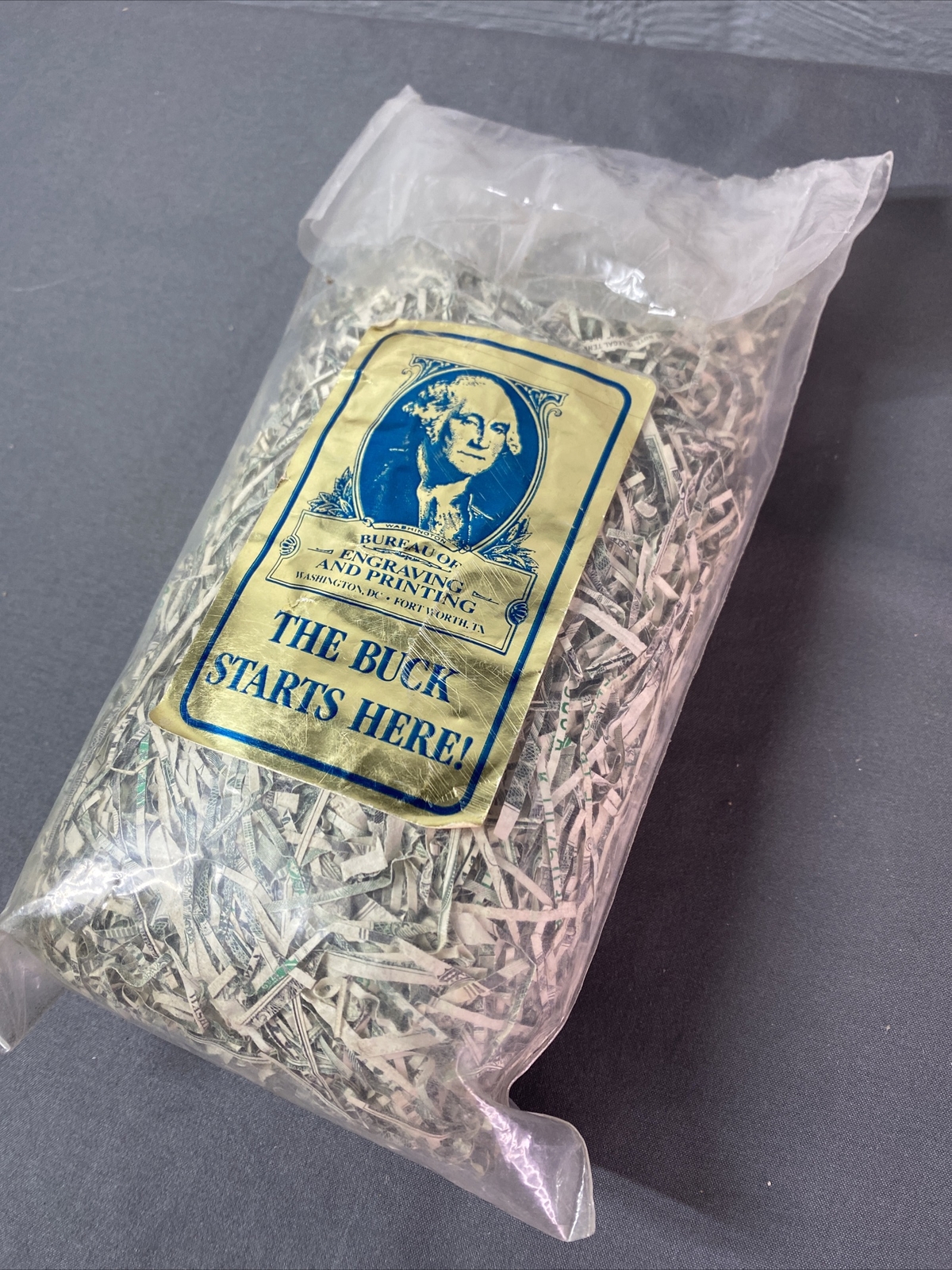 500 Worth Shredded Money Bag US Currency Bureau Of Engraving And