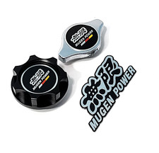 BLACK ENGINE OIL CAP + RADIATOR CAP FOR Acura Honda B16A B17A1 B18A1 B18B1 JDM