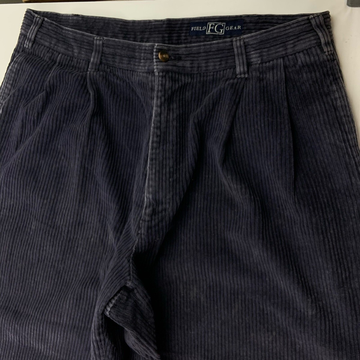 パンツ 90s Blue Green Corduroy Buggy Pants 90s Vtg Field Gear Corduroy Pants Baggy Cuffed 38x36 (Fit