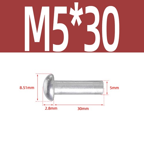 M2 M3 M4 M5 M6 M8 Solid Aluminium Round Head Rivets DIN 660 - Picture 55 of 77