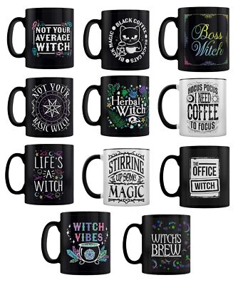 Hexendesign Keramik Kaffee-/Teetasse ~ 2-seitiger Druck ~ Hexenbräu Hokuspokus