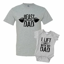 Beast Dad I Lift with My Dad Shirts Matching Father Son Shirts Bodysuit Clothing