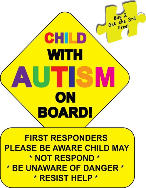 Autism Awareness Car Decal - 5 Inch Disability First Responder Emergency Sticker