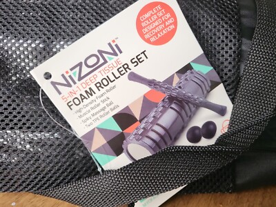 Set De Rouleaux De Massage Nizoni 5 En 1 - Rouleau Mousse, Bâton, Balles - Pour Gym Et Maison - Neuf Avec étiquettes