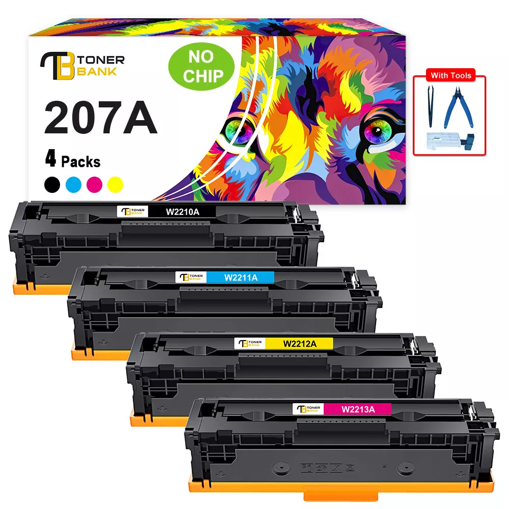 4 Toner Fits For HP 207A 207X LaserJet Pro M255dw M283fdw M255n M282 No  Chip LOT