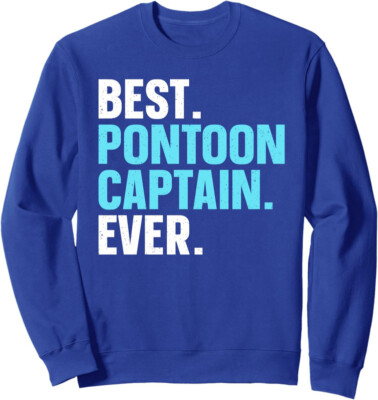 Pontoon Boat Captain Art For Men Women Lake Unisex Crewneck Sweatshirt
