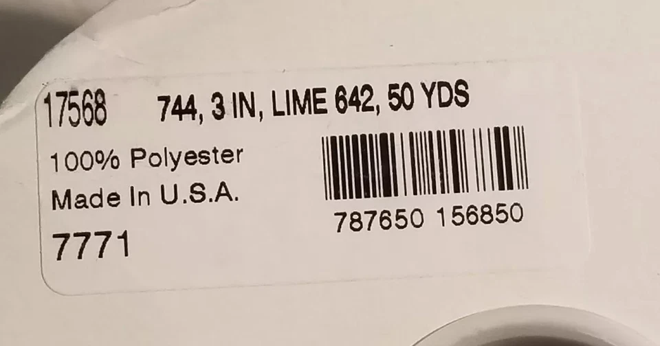 Lime Grosgrain Ribbon ~Offray~ 5 yards ~3 inches~ New ~High Quality~ 3" inch - Image 2 of 2