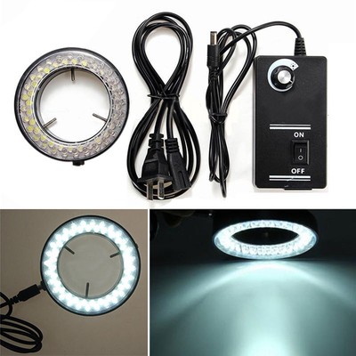60 LED Mikroskop Ringlicht Ringleuchte weiß einstellbar Microscope Lampe