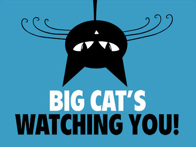 Blechschild 30x40 Big cat`s watching you Katze Wand Deko Cafe Sammler Geschenk