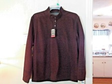 VAN HEUSEN FLEX, MENS PULLOVER, XL, NWT, BLACK-BURGANDY