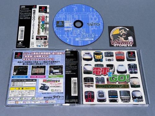 DENSHA DE GO! PROFESSIONAL SHIYOU PLAYSTATION PS1 NTSC-J BUEN ESTADO SPINECARD.