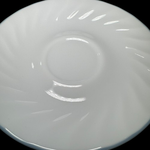 Corelle ENGLISH MEADOW Replacement White Saucer Swirl Rim Light Blue Border - Picture 3 of 6