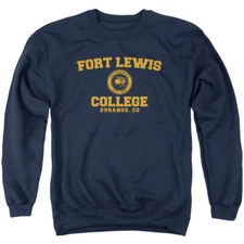 Fort Lewis College Adult Crewneck Sweatshirt Circle Logo, Navy, S-3XL
