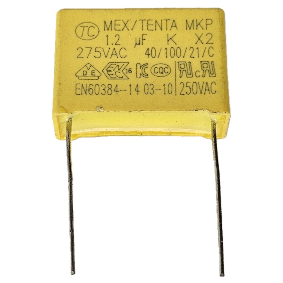 ちゃぶ　1/2 1pc] 1.2uF 275v, 1200nF 1200K 40/100/21, Safety Capacitor pitch
