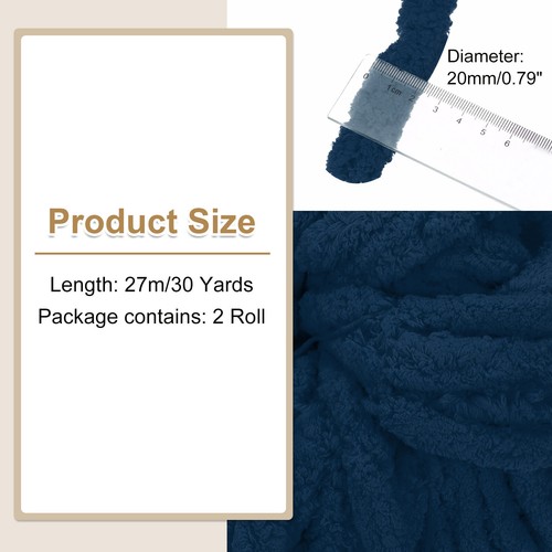 2pcs Chunky Yarn Bulky Thick Fluffy Yarn for Crochet Blanket,Navy Blue - Picture 2 of 6