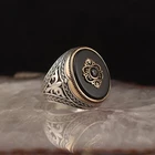 Stone Men silver ring Handmade Pure 925 SILVER Ring Onyx stone wedding jewelry