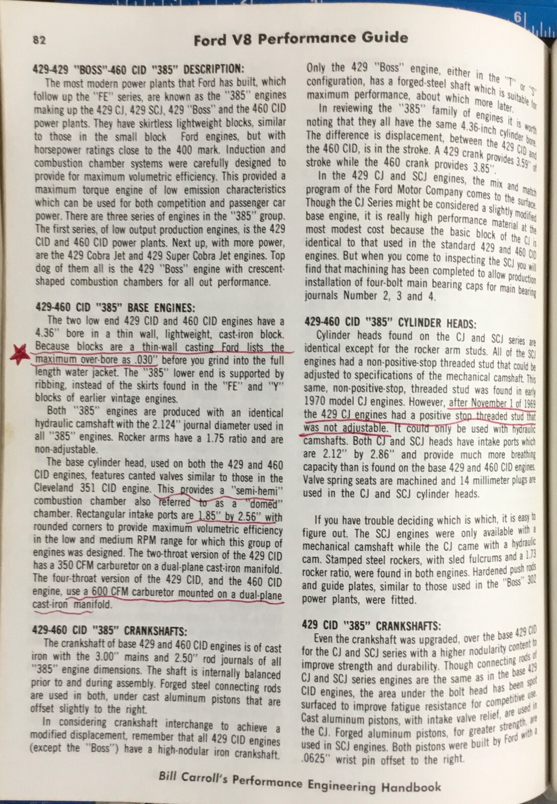 Ford Fooorrd V8 Performance Guide Book 117 Bill Carroll 1972 Acceptable Cond