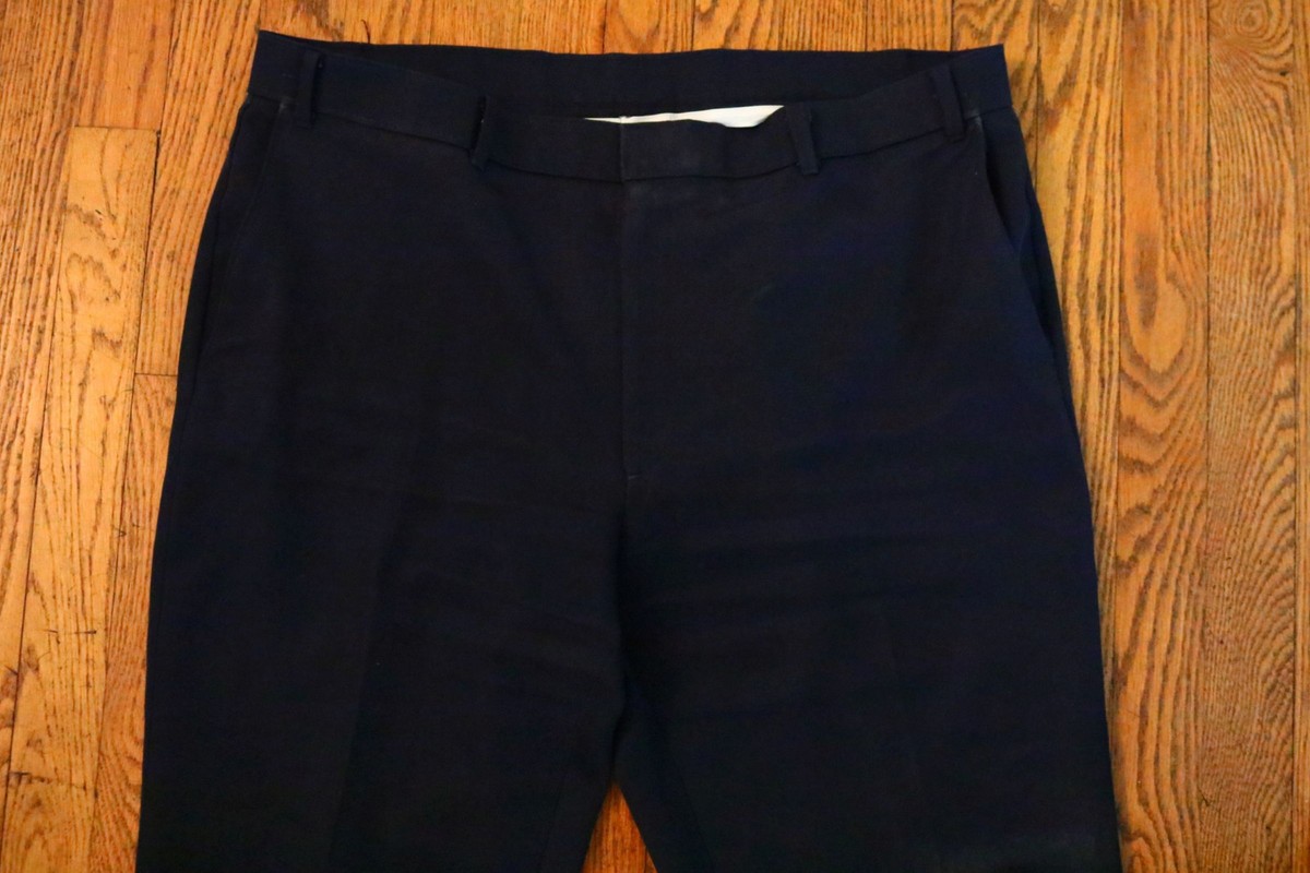 Levis Action Slacks Mens Vintage Flat Front Dacron Dark Blue 38 x