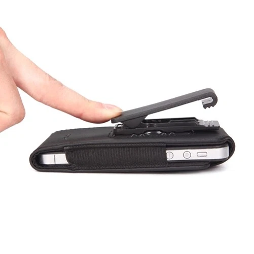 Funda de cuero con clip para cinturón funda giratoria cubierta vertical bolsa de transporte para teléfonos inteligentes Foto 4 de 4