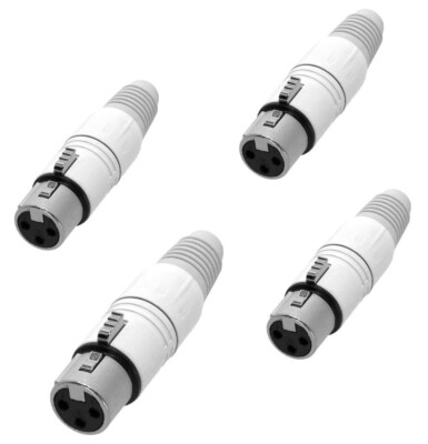 4 x Adam Hall K4CXF3 SNOW XLR Kupplung Buchse weiß 3 pol versilbert female Kabel