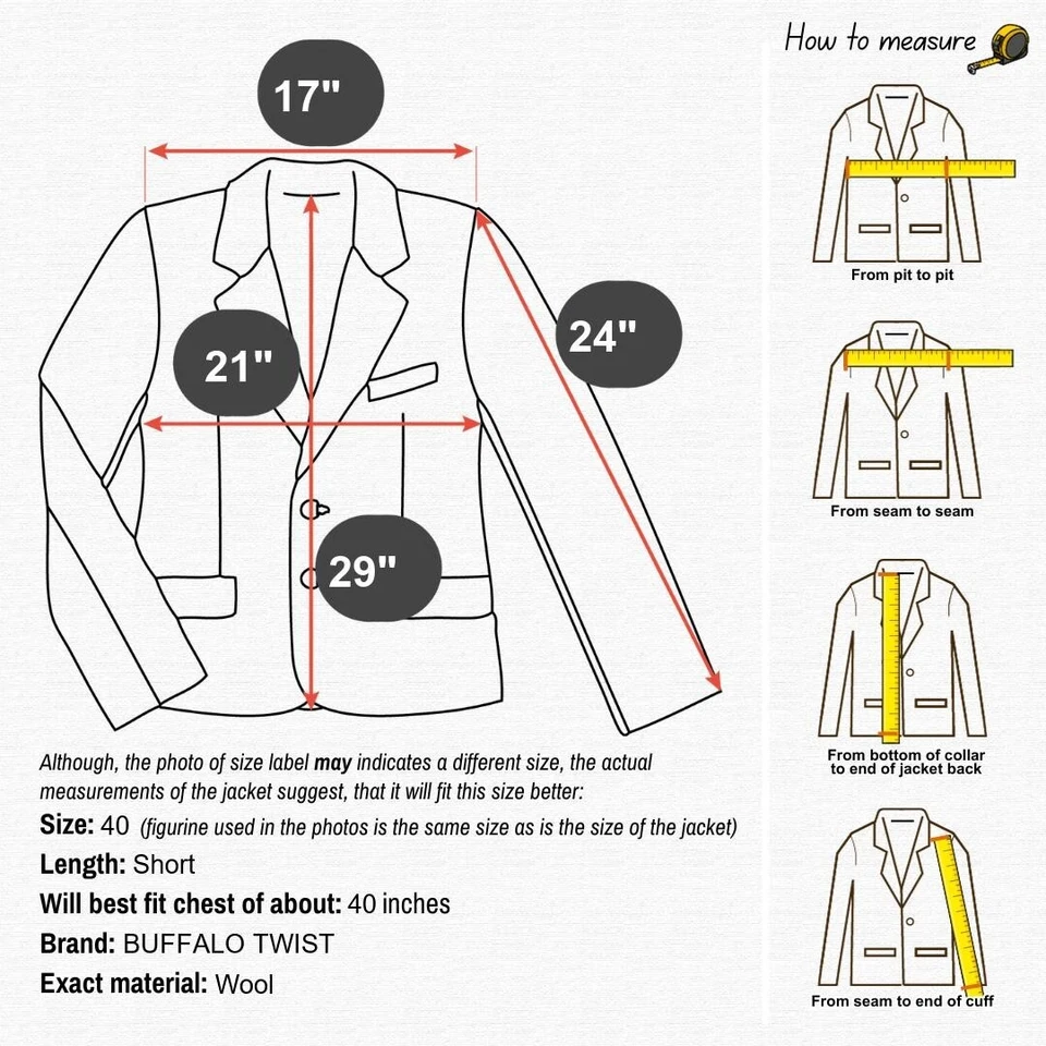 Mens Striped Blazer 40S UK Size BUFFALO TWIST Grey Wool Sport Coat Jacket - Image 2 of 4