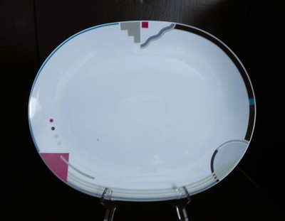 Studio Nova Attitudes Y0105 Oval Platter 14'' Postmodern Deco Vintage Porcelain