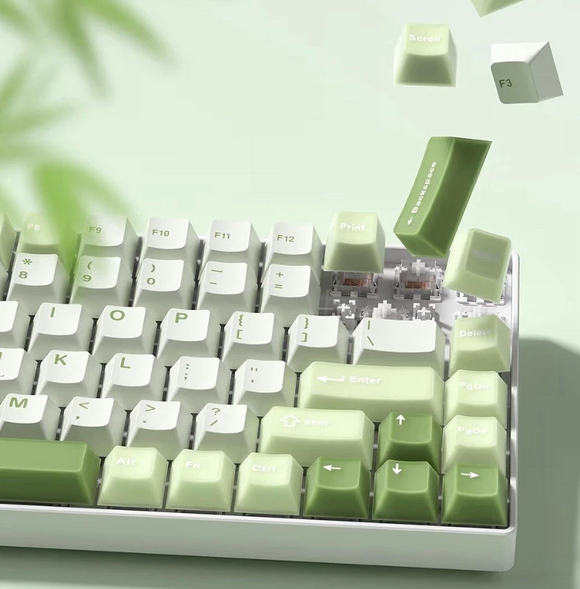 Womier Matcha Green Keycap Set PBT Jelly Keycaps Cherry Profile 127 Tasten