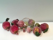 Sugared Beaded Mixed Lot Faux Fruit Pomegrana...