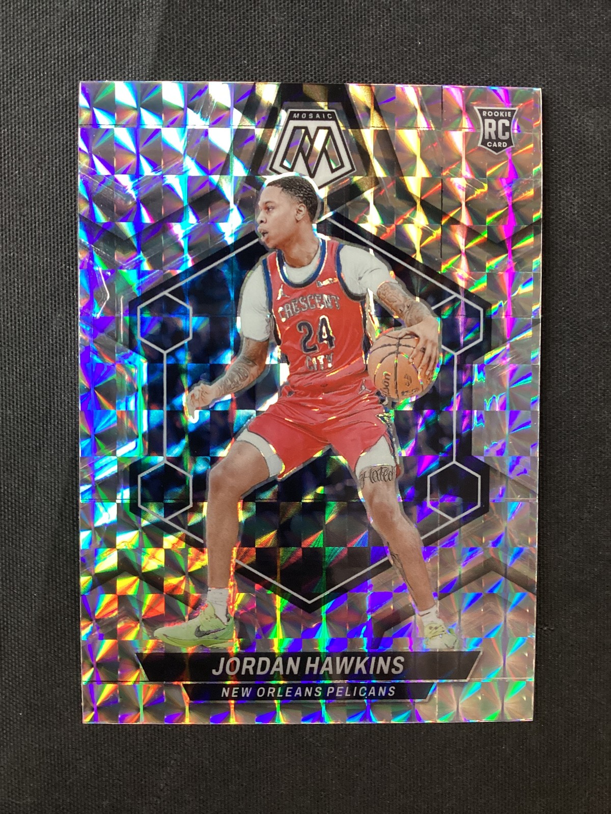 2023-24 Panini Mosaic Basketball #243 Jordan Hawkins Pelicans Silver Mosaic