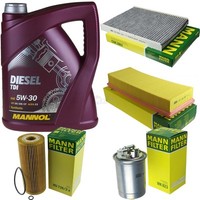 MANN-FILTER Inspektionspaket Mannol 5L Diesel Tdi 5W-30 FüR Vw Polo Variant 1.9